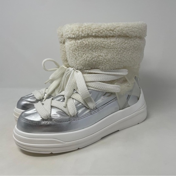 MONCLER Insolux M Rubber Trimmed Fleece Metallic and Leather Snow Boots - NWT - Picture 6 of 14